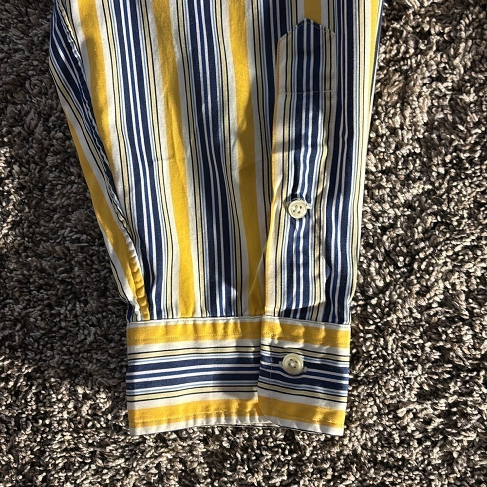 Ralph Lauren Yellow Blue Striped Button Up Shirt XXL - Picture 4 of 5